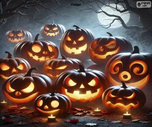 Rompicapo di Gruppo di zucche di Halloween