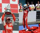 Fernando Alonso festeggia la sua vittoria ad Hockenheim, Gran Premio di Germania (2010)