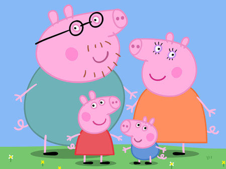 pappa pig e famiglia puzzle